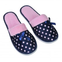 Παντόφλες Γυναικείες Μπλε Ροζ Πουά - 1 ζευγ.