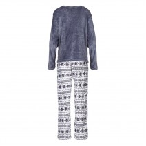 Πυτζάμες Χειμερινές Γυναικείες Fleece Γκρι Eat Glitter for Breakfast