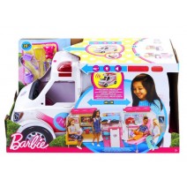 BARBIE - ΚΙΝΗΤΟ ΙΑΤΡΕΙΟ - ΑΣΘΕΝΟΦΟΡΟ + ΔΩΡΟ ΜΠΛΟΚΑΚΙ ΣΗΜΕΙΩΣΕΩΝ