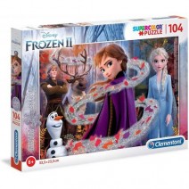 ΠΑΖΛ 104 S.C. GLITTER FROZEN 2+ ΔΩΡΟ ΜΠΛΟΚΑΚΙ ΣΗΜΕΙΩΣΕΩΝ