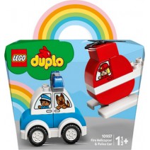 LEGO® DUPLO® My First: Πυροσβεστικό Ελικόπτερο & Περιπολικό (10957) + ΔΩΡΟ ΜΠΛΟΚΑΚΙ ΣΗΜΕΙΩΣΕΩΝ