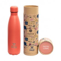 TRAVEL FLASK 500ML CORAL PASTEL SAVE AEGEAN